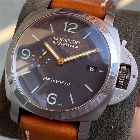 panerai luminor brevettato ebay|Panerai Luminor Brown Men's Watch with Gold Hour Marker.